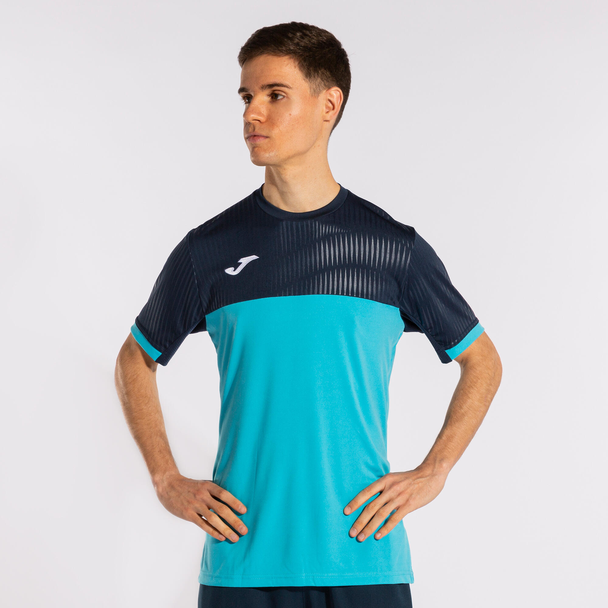T-Shirt Manga Curta Padel Homem Joma Montreal Azul-Turquesa Fluor 2/5