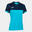 Maillot manches courtes Femme Joma Montreal turquoise fluo bleu marine