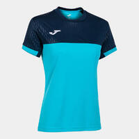 Maillot manches courtes Femme Joma Montreal turquoise fluo bleu marine