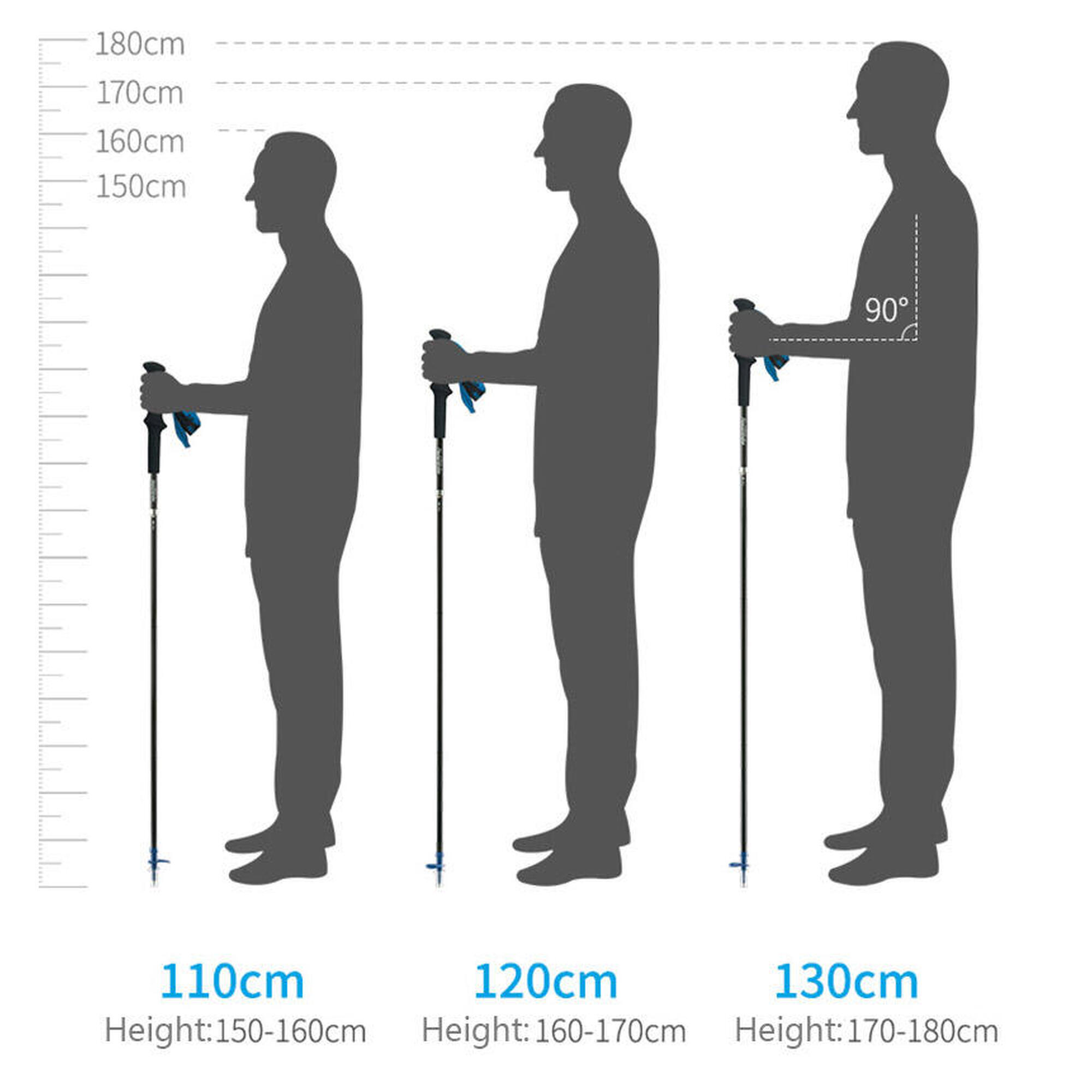 4-Node All Carbon Folding Trekking Pole  (110cm/120cm/130cm)