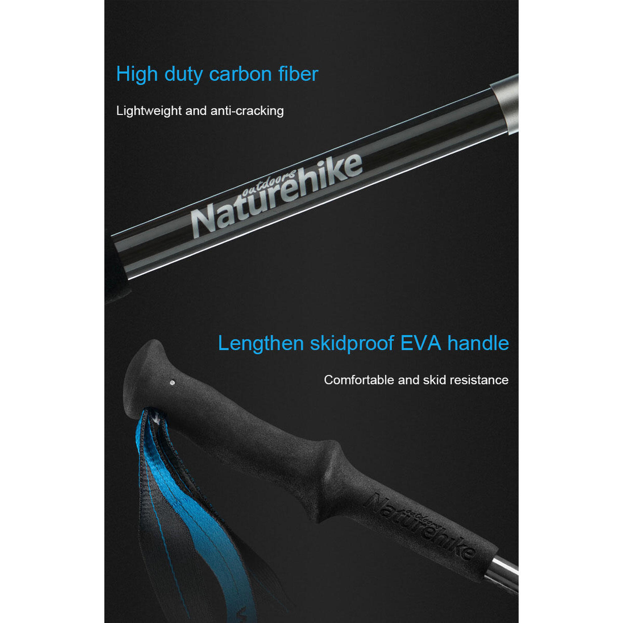 4-Node All Carbon Folding Trekking Pole  (110cm/120cm/130cm)