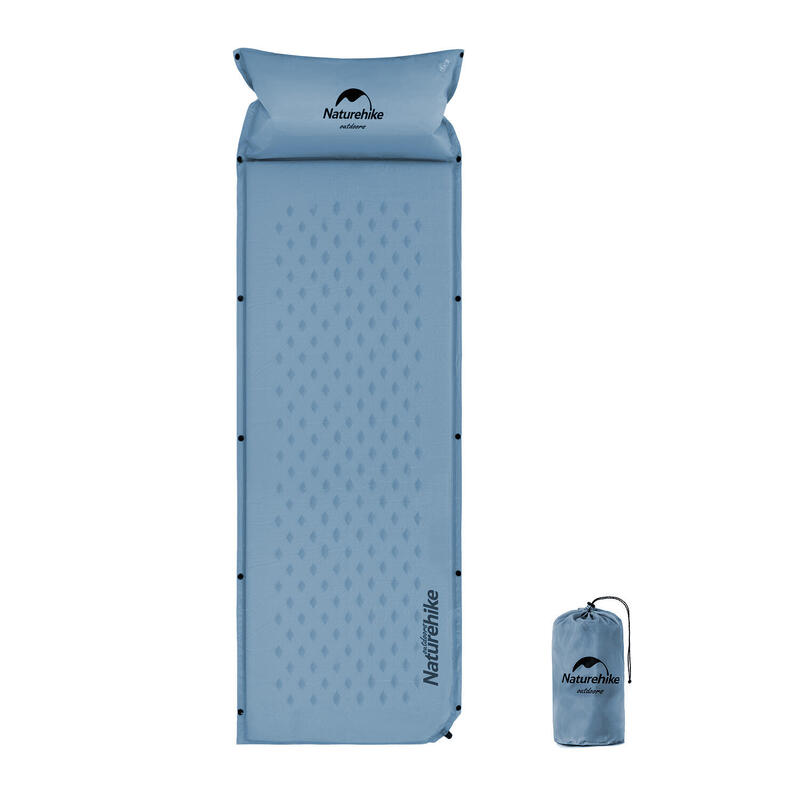 Q002 1 Person Automatic Camping  Mattress With Pillow - Blue