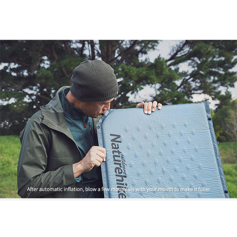 Q002 1 Person Automatic Camping  Mattress With Pillow - Blue