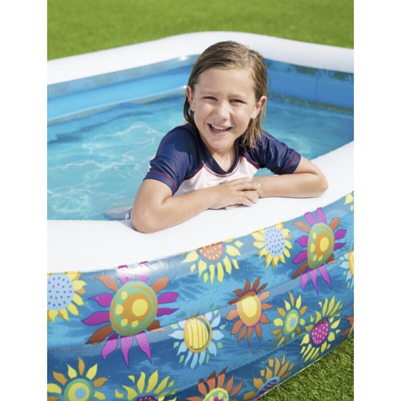 Piscina Hinchable Autoportante Infantil Bestway 305x183x56 cm Diseño Flores Rápi