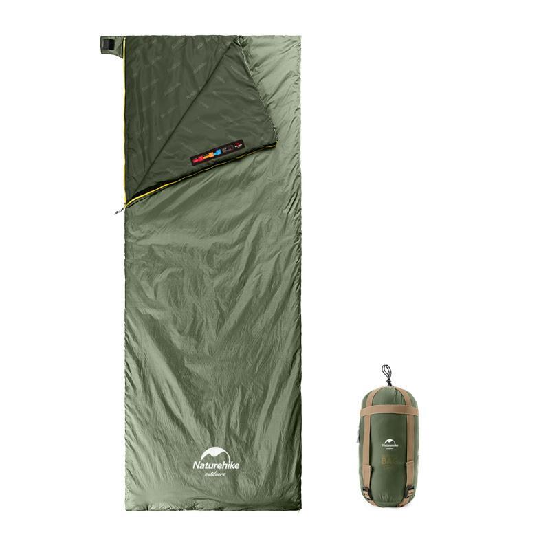 LW180 信封式迷你輕盈棉質露營睡袋 - 綠色