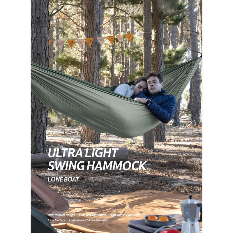 C011 UltraLight Pongee Swing Hammock Grey Decathlon