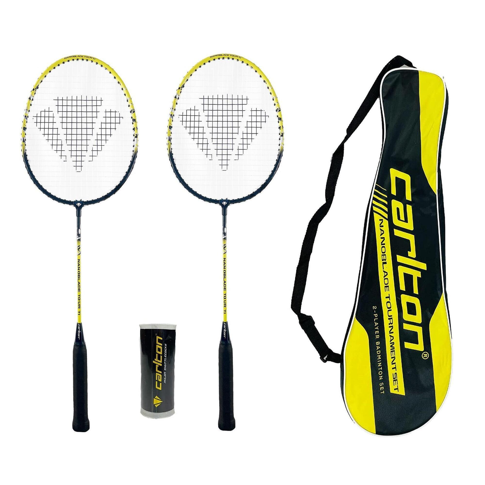 Carlton Nanoblade Tour 2 Player Adult Badminton Set with 3 Shuttlecocks 1/1