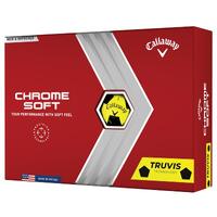 BALLE DE GOLF CHROME SOFT TRUVIS X12 JAUNE