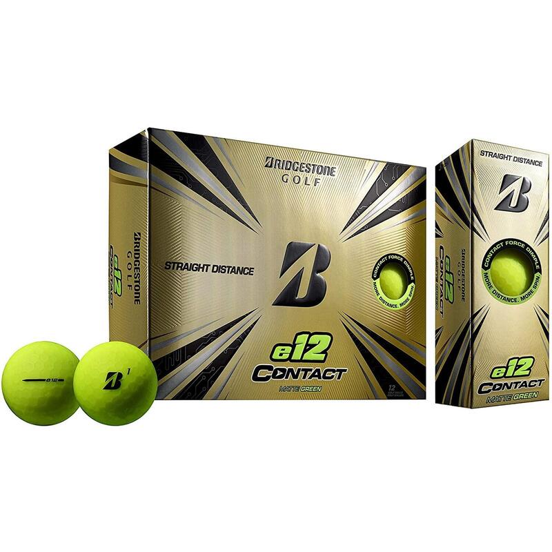 Boite de 12 Balles de Golf Bridgestone E12 Contact Verte