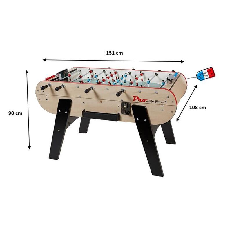 Baby-Foot Pro sans monnayeur - Fabrication française - L151 x l108 x H90 - HETRE