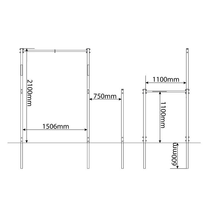 OUTDOOR GYM PULL UP BAR DIP STATION 5/5