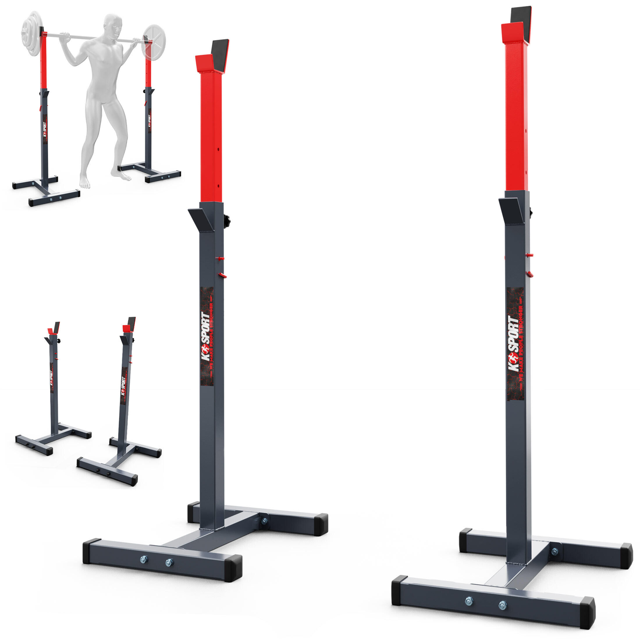 K-SPORT Adjustable Squat Rack Weight Lifting Barbell Stand