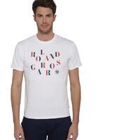 T-shirt homme col rond lettres Roland-Garros - blanc