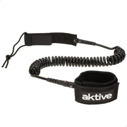 Leash Paddle Surf Spiral, Double goujon pivotant, Néoprène, 305 cm, Noir Aktive