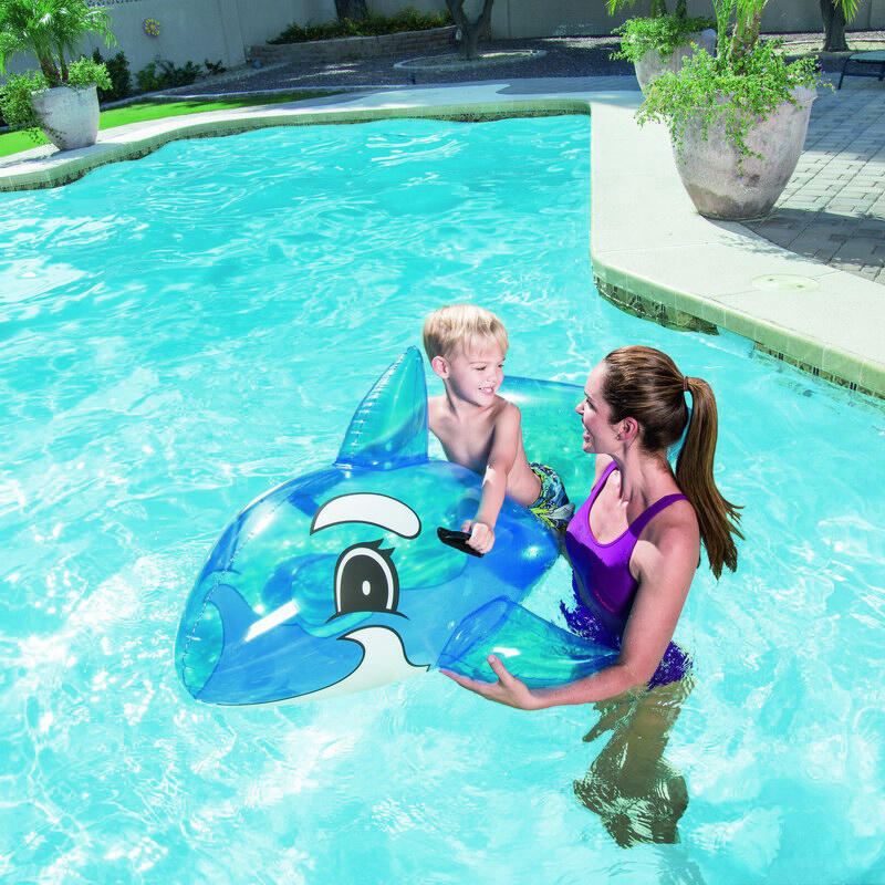 Whale Ride-On Inflatable Float 62"x 37" - Blue