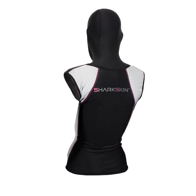 WOMENS CHILLPROOF SLEEVELESS VEST WITH HOOD FULL ZIP - BLACK