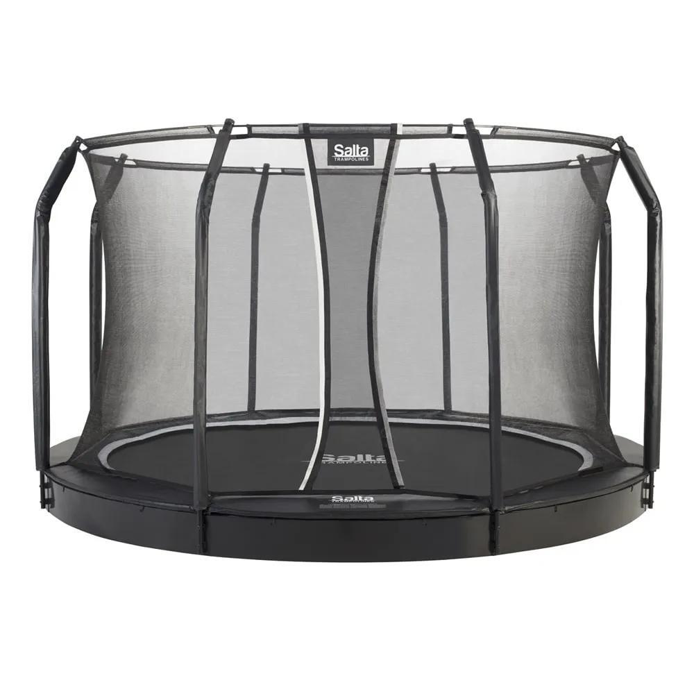 14ft Salta Black Royal Baseground Round Trampoline with Enclosure 1/7