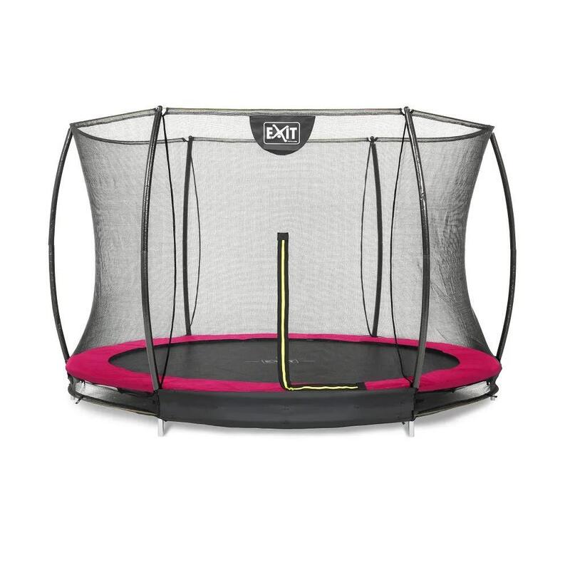 Trampoline enterré EXIT Silhouette ø427cm avec filet de sécurité - rose