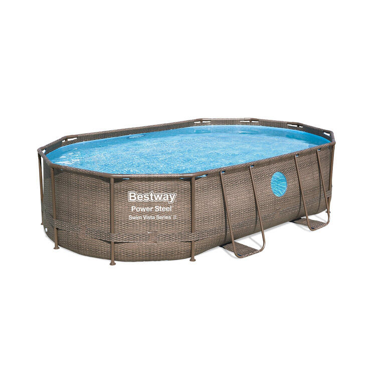 488 x 305 x 107 cm Bestway Power Steel Swim Vista rotin ovale Piscine ensemble