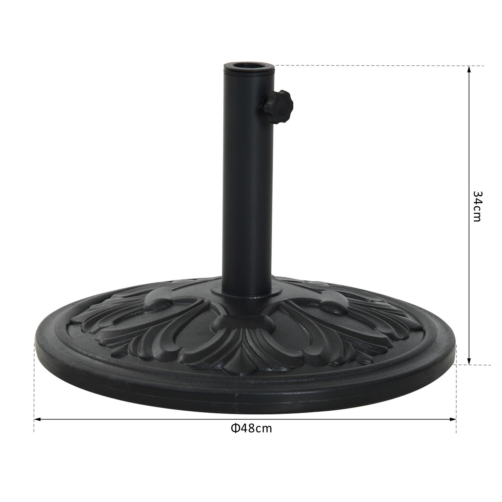 Base de Sombrilla Outsunny Ø48x34 cm Negro 3/7