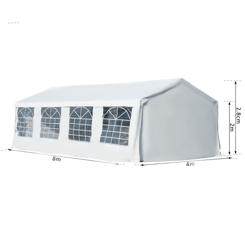 Carpa de Jardín Outsunny 800x400x280 cm BLANCO