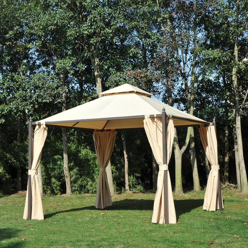 Carpa eventos deportivos  beige 300x300x270 cm metal poliéster