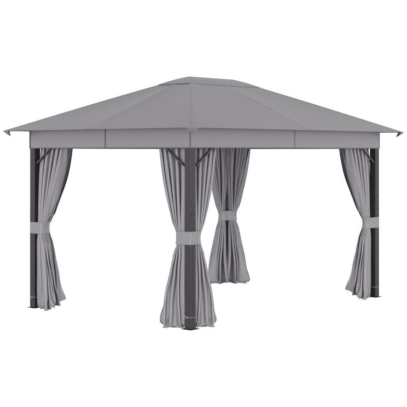 Cenador de Jardín Outsunny 400x300x270 cm Gris