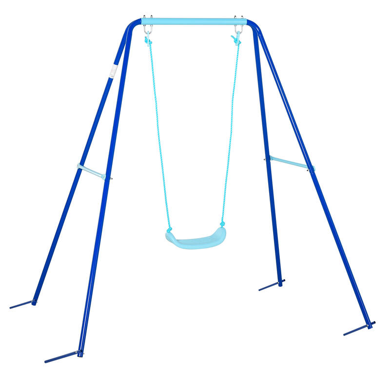 Baloiço metálico para criança Outsunny Azul 140x120x170 cm