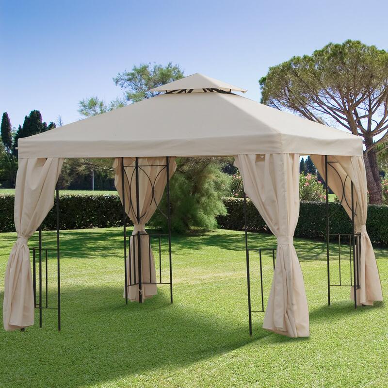 Cenador Outsunny 295x295x265cm Beige