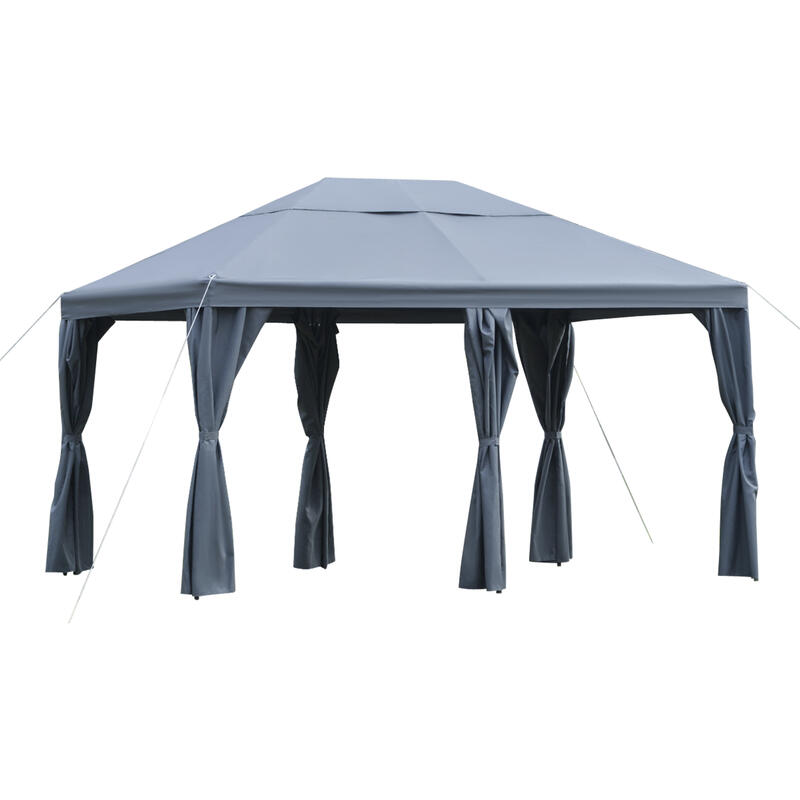 Cenador  gris con techo ventilación 400x300x285 cm