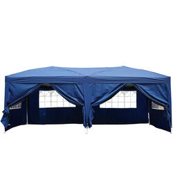 Carpa plegable de camping Outsunny azul 298x298x260 cm