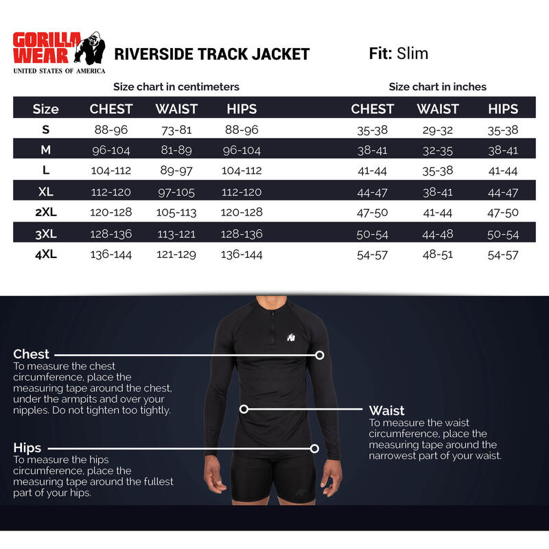 Riverside Track Jacket - Black - 4XL