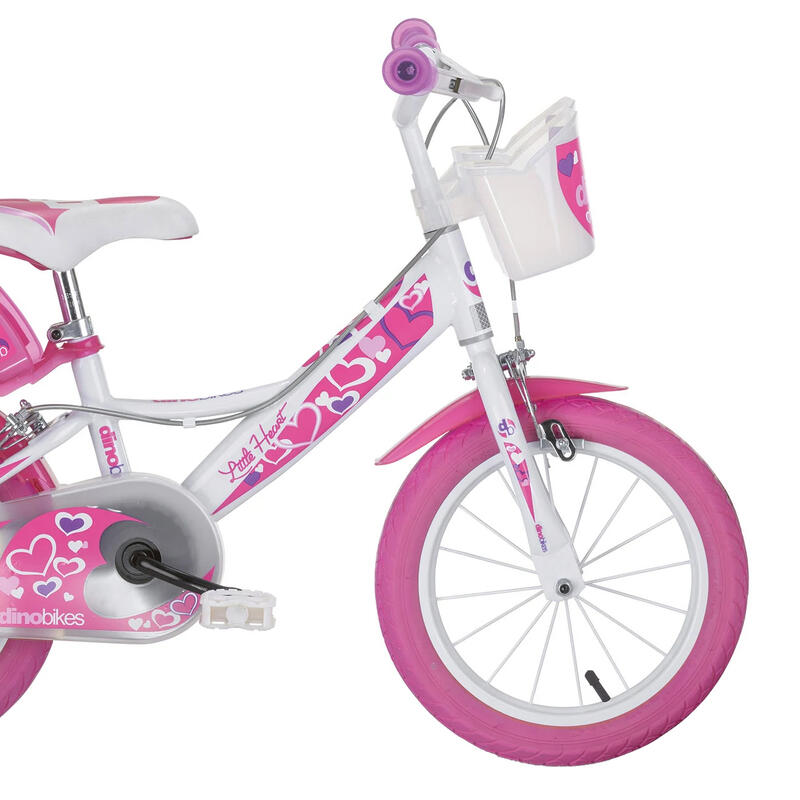 Bicicleta Niños 16 Pulgadas Hearts blanco 5-7 años