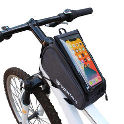 Sacoche cadre de vélo 1,5L Téléphone 6,5" - 21 cm x 10,5 cm x 9 cm - Noir