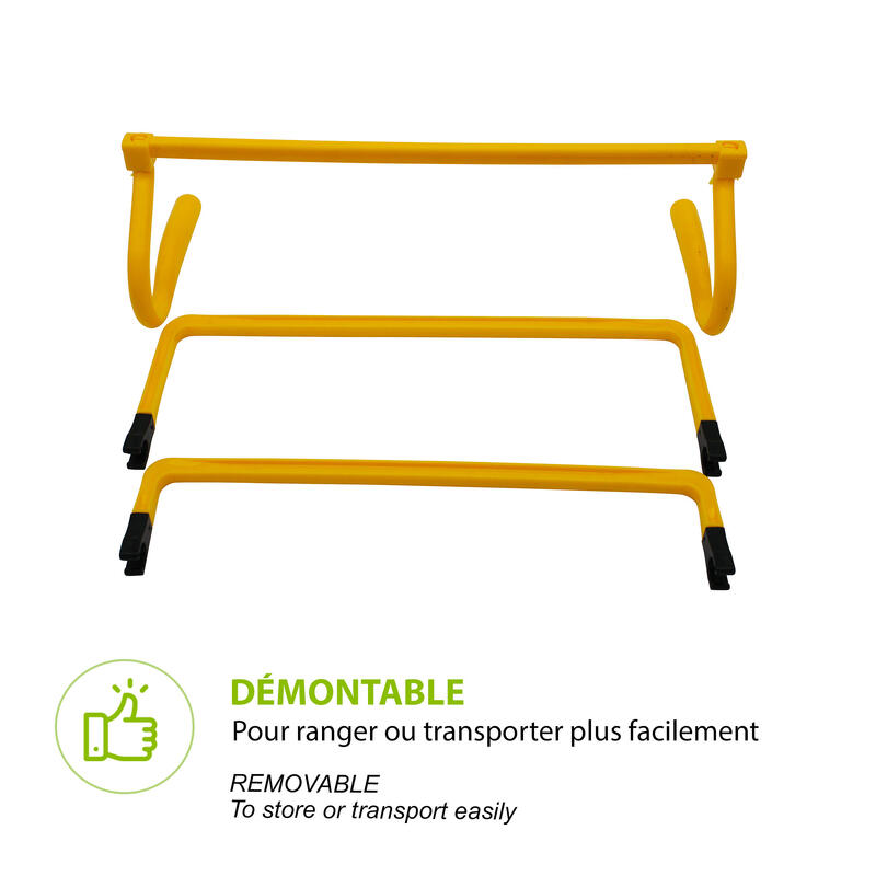 5er-Set verstellbare Hürden - Höhe 15, 22, 28, 36 cm Breite 45 cm - Gelb