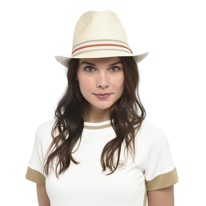Trilby papier liseré terre battue Roland-Garros  - beige