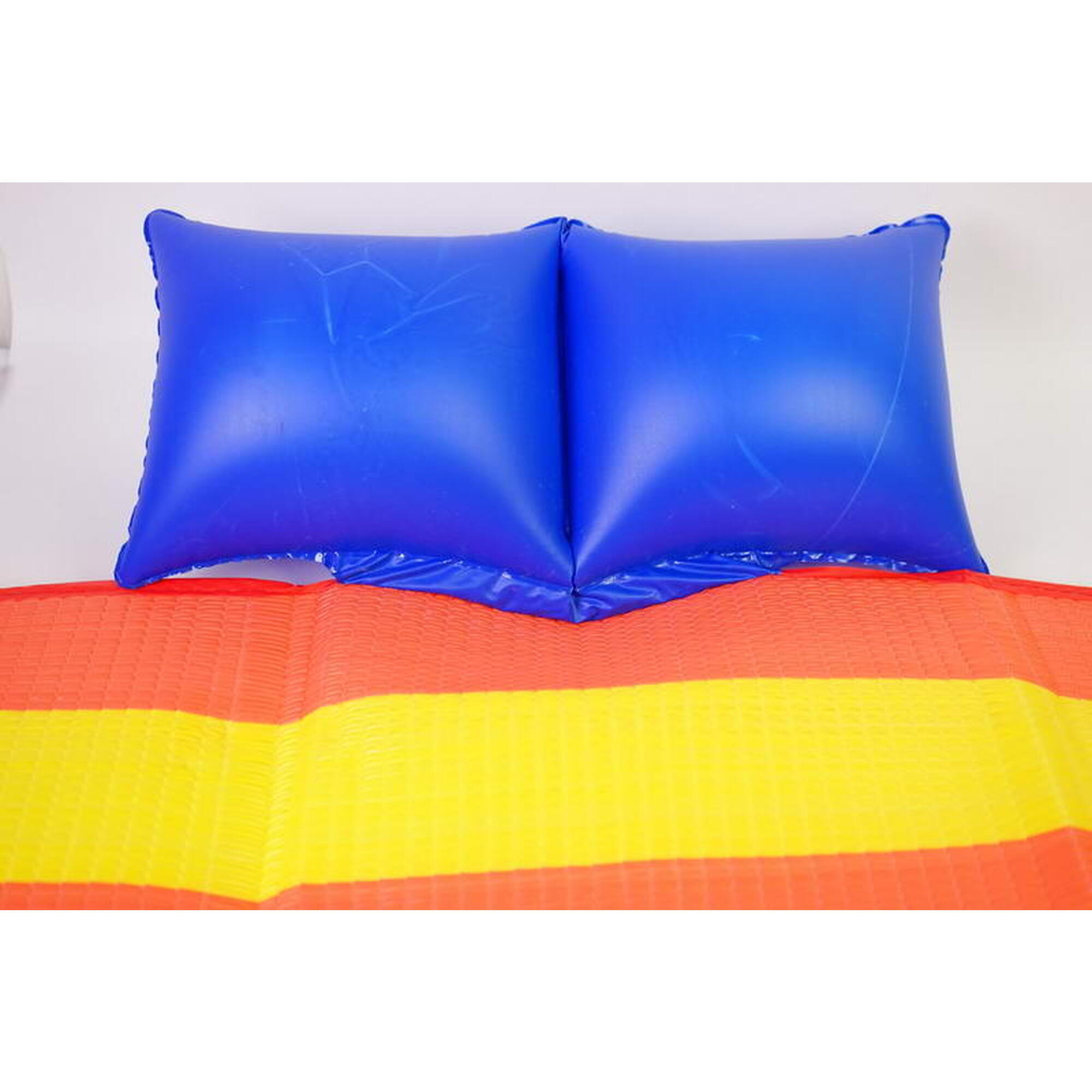 Beach Mat Single with Inflatable Pillow 86x180cm - Orange