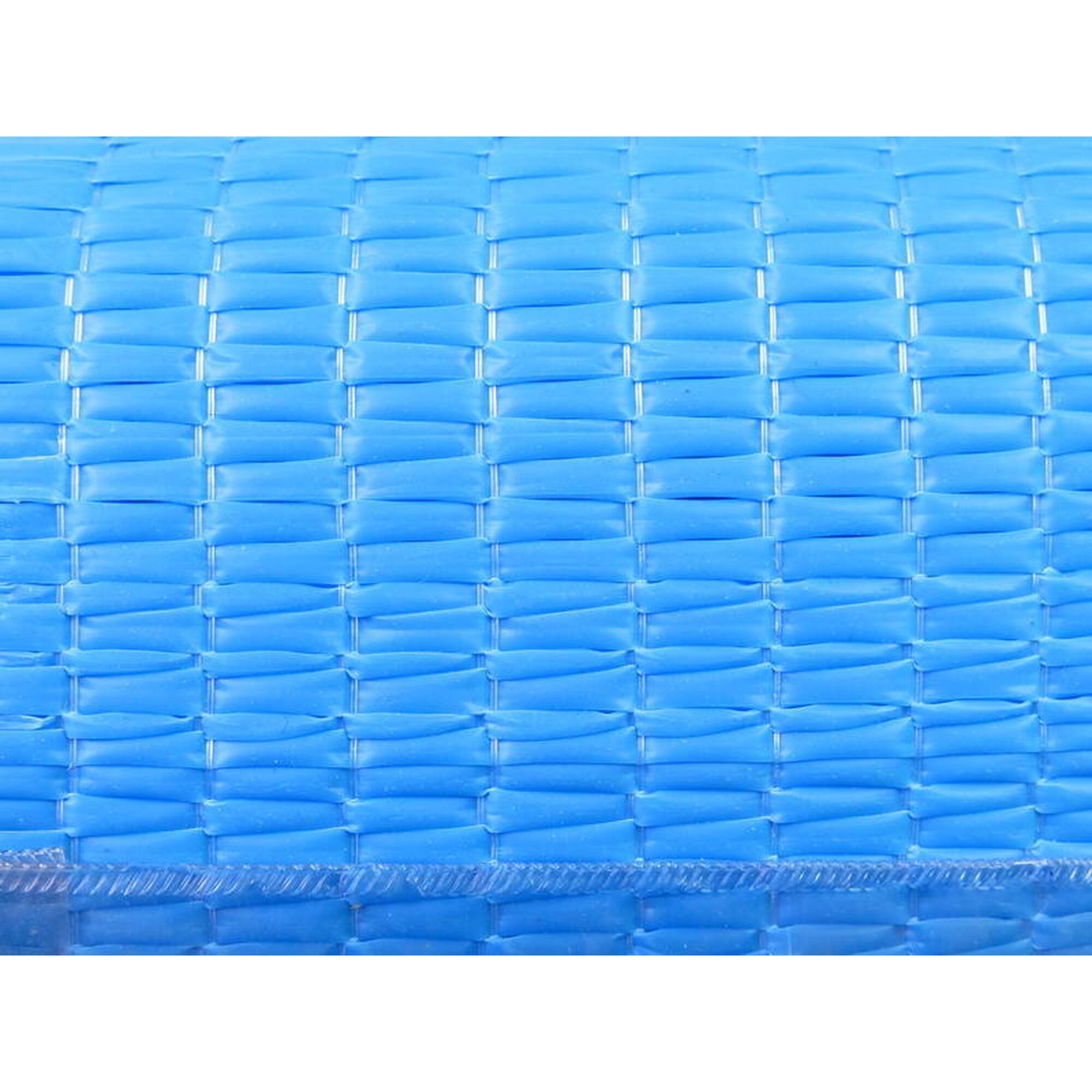 單人沙灘蓆連吹氣枕 86x180cm - 藍色