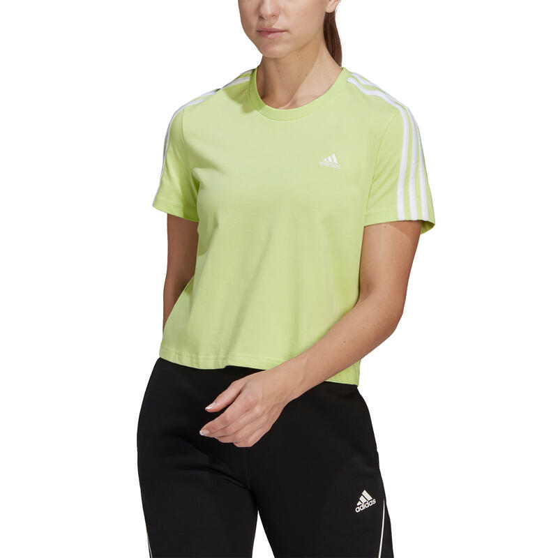 Dames-T-shirt adidas Essentials Loose 3-Stripes Cropped