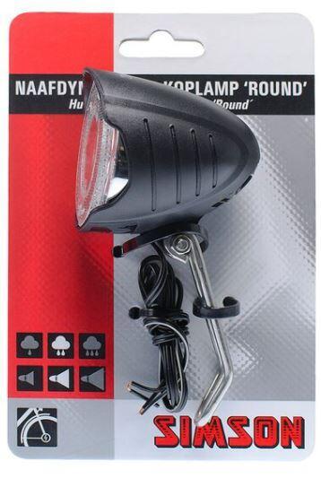 Koplamp LED "Round" voor naafdynamo