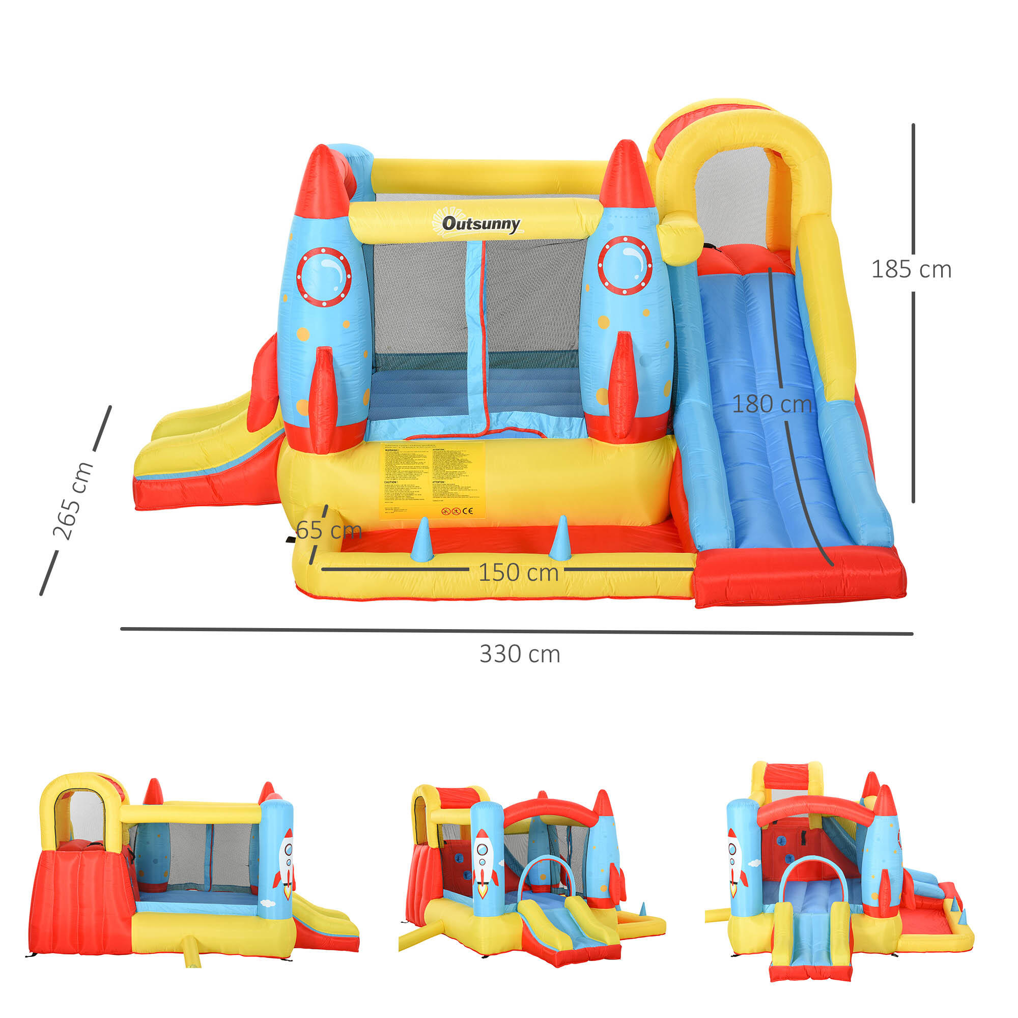 Castillo Hinchable Outsunny 330x265x185 cm Multicolor 3/7