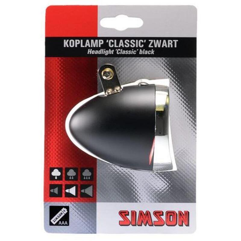 koplamp Classic batterij zwart