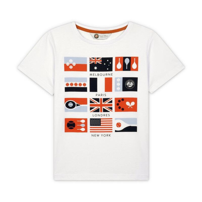 T-shirt Roland Garros "Grand Chelem" garçon - blanc