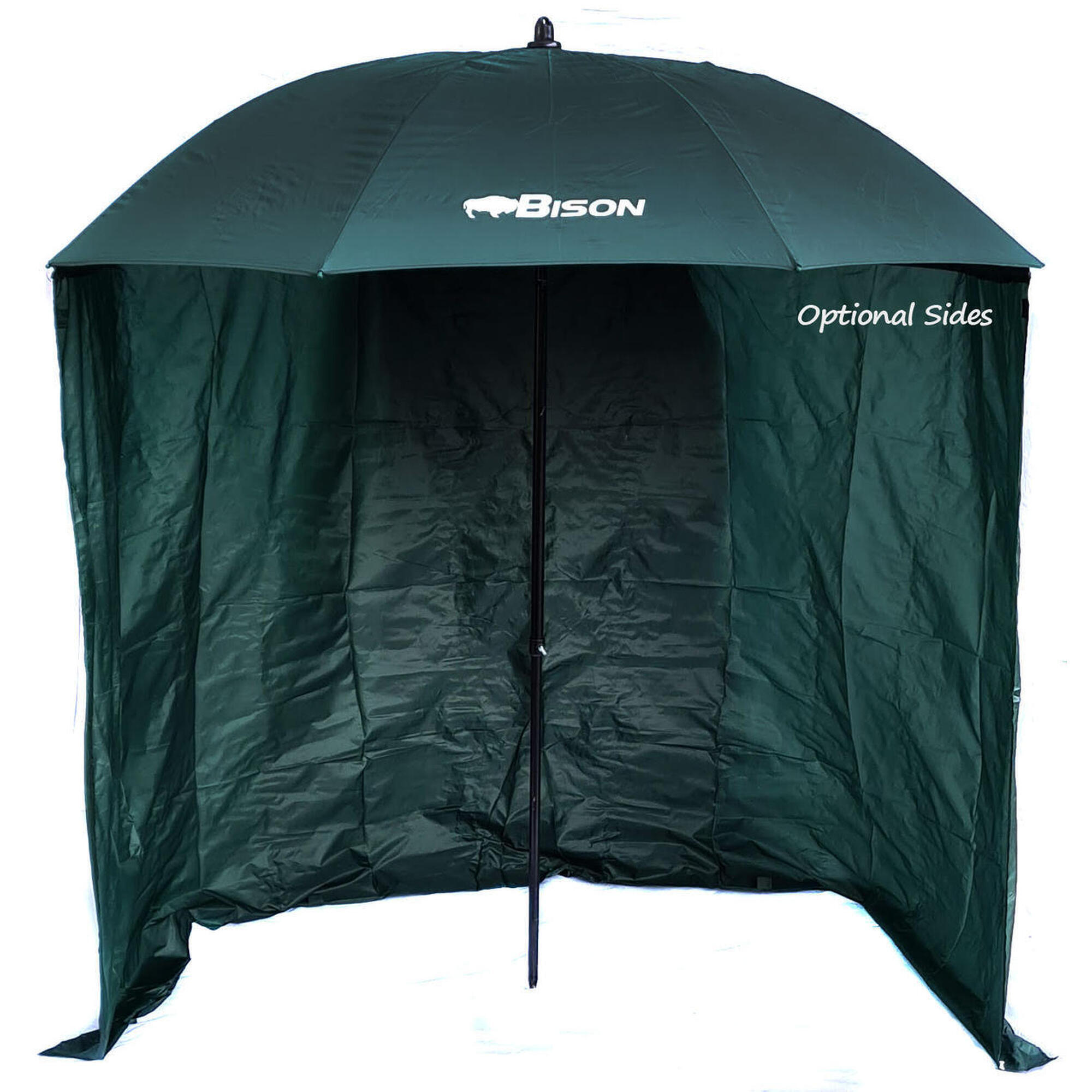 BISON Top Tilt Umbrella Brolly Fishing Beach Shelter 210D Taped Extra Large with Sides