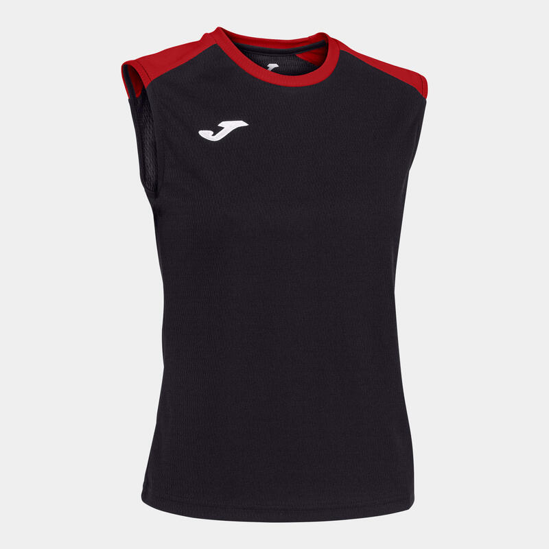 T-shirt de alça Mulher Joma Eco championship preto vermelho