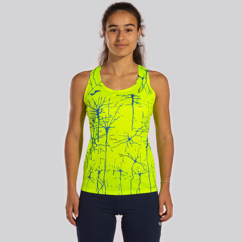 Camiseta tirantes running Mujer Joma Elite ix amarillo flúor