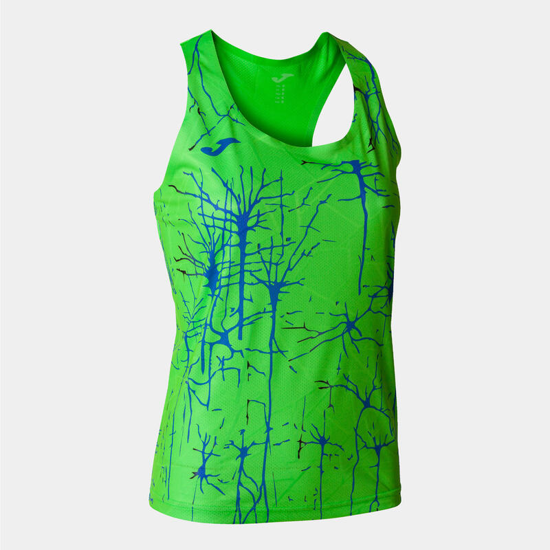 T-shirt de alça running Mulher Joma Elite ix verde fluorescente