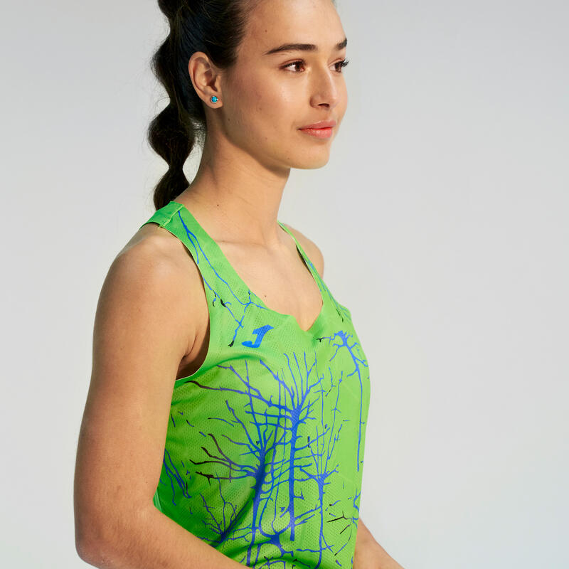 T-shirt de alça running Menina Joma Elite ix verde fluorescente