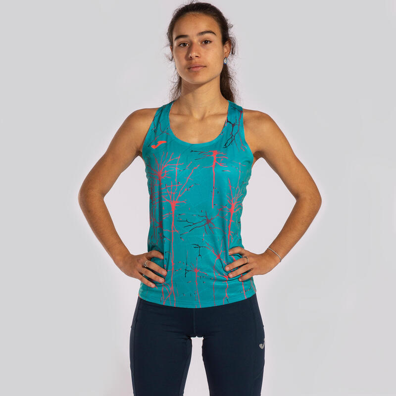 T-shirt de alça running Menina Joma Elite ix azul-turquesa