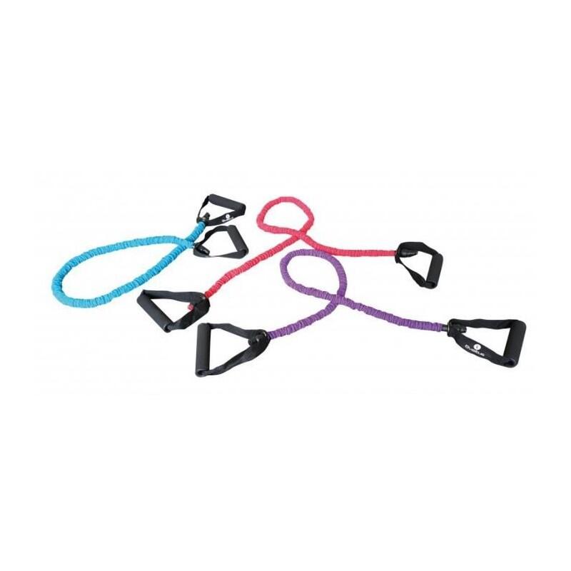 Fitness Training Tube 130 cm Nylon, Foam Handles, 3 Resistance Levels